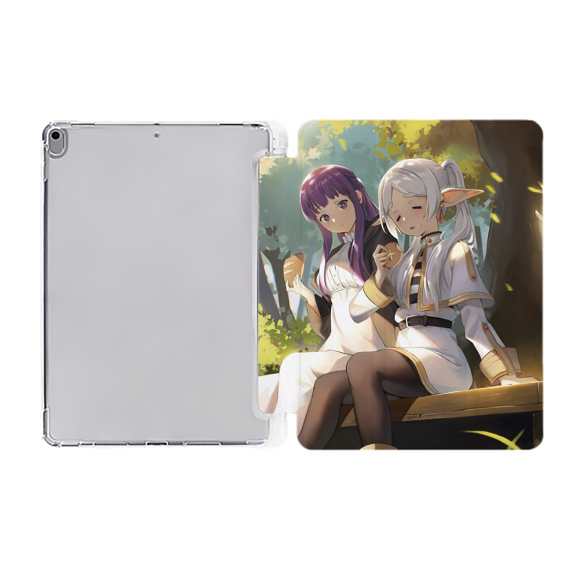 （画像用） 葬送のフリーレン Frieren IPad ケース ペン収納付き 三つ折りスタンド PUレザー×シリコン 対応機種9.5/10.5/10.9インチ